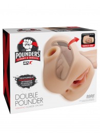 Телесный мастурбатор с вибрацией Double Pounder Vibrating Squeeze Stroker - Pipedream - в Калуге купить с доставкой