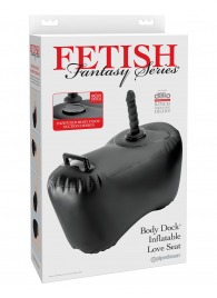 Черное надувное кресло с платформой для фиксации дилдо Body Dock Inflatable Love Seat - Pipedream - купить с доставкой в Калуге