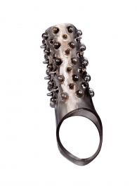 Дымчатая насадка на пенис с шипами и выпуклостями - 12,5 см. - Sex Expert - в Калуге купить с доставкой