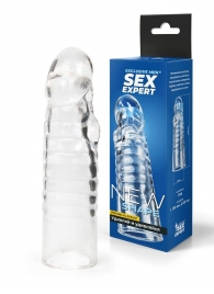 Прозрачная закрытая насадка на член - 15 см. - Sex Expert - в Калуге купить с доставкой