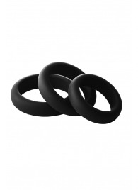 Набор из 3 черных эрекционных колец Smooth Silicone Cockring Pack - Dream Toys - в Калуге купить с доставкой
