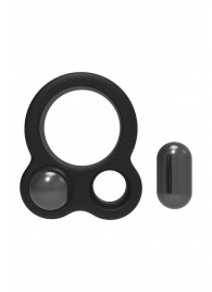 Черное эрекционное кольцо с утяжелителями Cockring Dual Weight - Dream Toys - в Калуге купить с доставкой