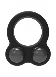 Черное эрекционное кольцо с утяжелителями Cockring Dual Weight - Dream Toys - в Калуге купить с доставкой