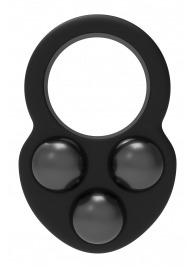Черное эрекционное кольцо с утяжелителями - Dream Toys - в Калуге купить с доставкой