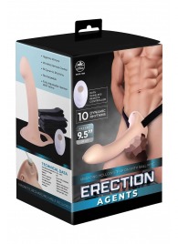 Телесный полый страпон с вибрацией Erection Agents - 24,1 см. - NMC - купить с доставкой в Калуге