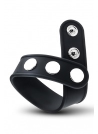 Черное эрекционное кольцо на кнопках - Blush Novelties - в Калуге купить с доставкой