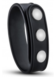 Черное эрекционное кольцо на кнопках - Blush Novelties - в Калуге купить с доставкой