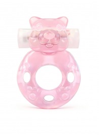 Розовое эрекционное виброкольцо в форме мишки - 1137 - в Калуге купить с доставкой