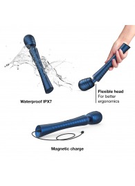 Синий вибромассажёр с насадками Man.wand Edgy - Manwan - в Калуге купить с доставкой