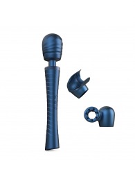 Синий вибромассажёр с насадками Man.wand Edgy - Manwan - в Калуге купить с доставкой