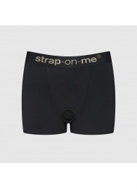 Черные трусики-боксеры для фиксации насадок Strap-on-me Harness Lingerie Allure - size XS - Strap-on-me - купить с доставкой в Калуге
