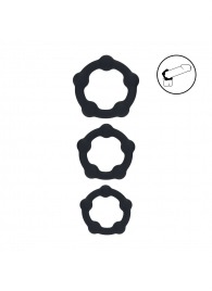 Набор из 3 эрекционных колец Beaded Silicone Cockring Set - Shots Media BV - в Калуге купить с доставкой