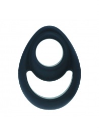Черное эрекционное кольцо Double Ergo Silicone Cockring - Shots Media BV - в Калуге купить с доставкой