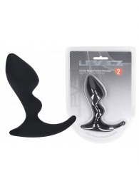 Черная анальная пробка для массажа простаты Double Ripple Silicone Prostate Massager - Shots Media BV - в Калуге купить с доставкой
