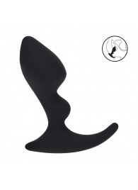 Черная анальная пробка для массажа простаты Double Ripple Silicone Prostate Massager - Shots Media BV - в Калуге купить с доставкой
