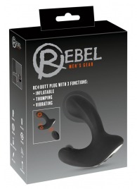Черная анальная вибропробка с функцией расширения RC Butt Plug with 3 functions - Orion - в Калуге купить с доставкой