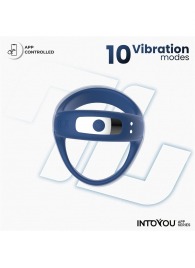 Синее интерактивное эрекционное виброкольцо Rank - Intoyou - в Калуге купить с доставкой