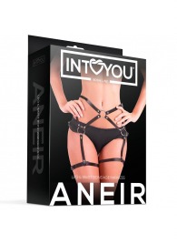 Черные стрепы на бёдра Aneir - Intoyou - купить с доставкой в Калуге