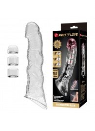 Прозрачный фаллоудлинитель с 3 вставками - 28 см. - Baile - в Калуге купить с доставкой