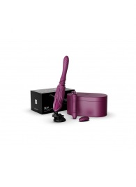 Фиолетовая секс-машина с функцией нагрева, насадками и присоской Sesh - Zalo - купить с доставкой в Калуге