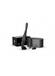 Черная секс-машина с функцией нагрева, насадками и присоской Sesh - Zalo - купить с доставкой в Калуге