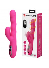 Розовый вибростимулятор-кролик с волновыми движениями Winters - 25,2 см. - Baile