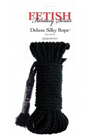 Черная веревка для фиксации Deluxe Silky Rope - 9,75 м. - Pipedream - купить с доставкой в Калуге