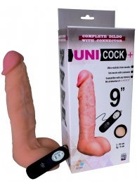 Фаллическая насадка Харнесс UNICOCK 9  с вибрацией - 24 см. - LOVETOY (А-Полимер) - купить с доставкой в Калуге