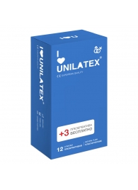 Классические презервативы Unilatex Natural Plain - 12 шт. + 3 шт. в подарок - Unilatex - купить с доставкой в Калуге