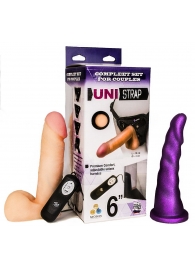 Вибрострапон с двумя насадками UniStrap - 18 и 18 см. - LOVETOY (А-Полимер) - купить с доставкой в Калуге