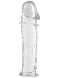 Гладкая прозрачная насадка с усиками под головкой - 12,5 см. - Toyfa Basic - в Калуге купить с доставкой