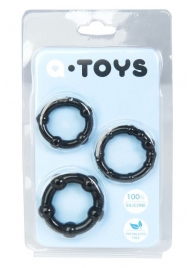 Набор из 3 чёрных эрекционных колец A-toys - A-toys - в Калуге купить с доставкой