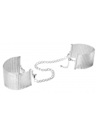 Серебристые наручники-браслеты Desir Metallique Handcuffs - Bijoux Indiscrets - купить с доставкой в Калуге