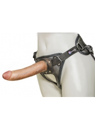 Насадка-фаллоимитатор на кожаных трусиках Harness Ultra Realistic 7  - 18 см. - LOVETOY (А-Полимер) - купить с доставкой в Калуге