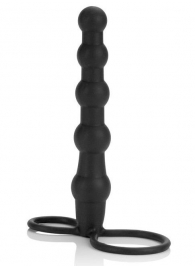 Насадка на пенис для двойного проникновения Silicone Beaded Double Rider - 14 см. - California Exotic Novelties - в Калуге купить с доставкой