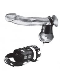 Утяжка на пенис и мошонку Cock Ring With 1.5  Ball Stretcher And Optional Weight Ring - BlueLine - купить с доставкой в Калуге