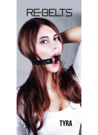 Чёрный кожаный чокер-кляп Tyra Black - Rebelts - купить с доставкой в Калуге