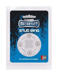 Эрекционное кольцо с 4 бусинами MENZSTUFF STUD RING CLEAR - Dream Toys - в Калуге купить с доставкой