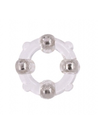 Эрекционное кольцо с 4 бусинами MENZSTUFF STUD RING CLEAR - Dream Toys - в Калуге купить с доставкой