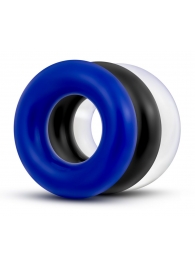 Набор из 3 разноцветных колец Stay Hard Donut Rings - Blush Novelties - в Калуге купить с доставкой