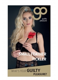 Пластиковая метелочка с красными пёрышками Small Feather Tickler - 32 см. - Blush Novelties - купить с доставкой в Калуге
