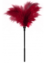 Пластиковая метелочка с красными пёрышками Small Feather Tickler - 32 см. - Blush Novelties - купить с доставкой в Калуге