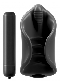 Чёрный мастурбатор Vibrating Silicone Stimulator с вибрацией - Pipedream - в Калуге купить с доставкой