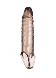 Дымчатая фаллическая насадка с подхватом и закрытой головкой - 16,2 см. - ToyFa - в Калуге купить с доставкой