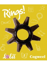 Чёрное эрекционное кольцо Rings Cogweel - Lola Games - в Калуге купить с доставкой