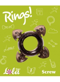 Чёрное эрекционное кольцо Rings Screw - Lola Games - в Калуге купить с доставкой