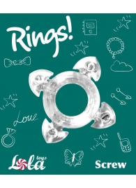 Прозрачное эрекционное кольцо Rings Screw - Lola Games - в Калуге купить с доставкой