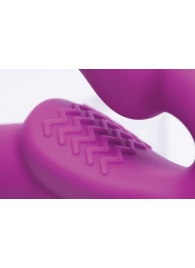 Ярко-розовый безремневой вибрострапон Evoke Vibrating Strapless Silicone Strap-on Dildo - XR Brands - купить с доставкой в Калуге