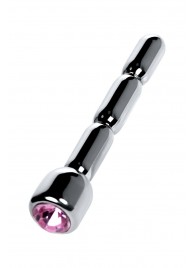 Серебристый уретральный плаг со стразом - 7 см. - ToyFa - купить с доставкой в Калуге