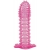 Гелевая розовая насадка с шипами - 12 см. - Toyfa Basic - в Калуге купить с доставкой